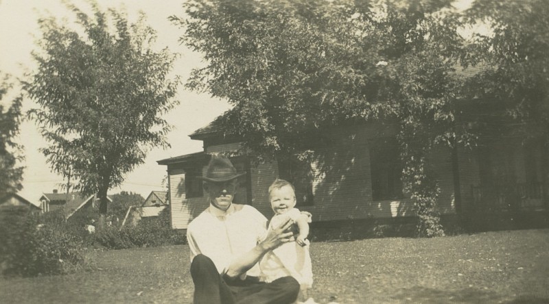 Lee Mullican with his father